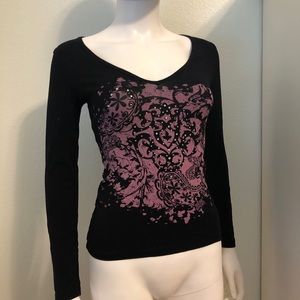 Vintage Bebe Sport Black Long Sleeve Tee